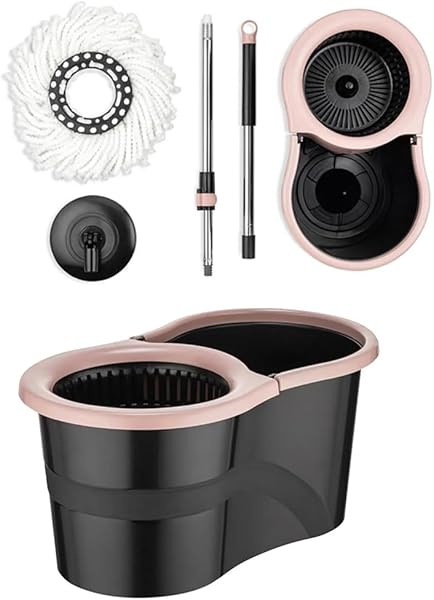 360 Derece Dönebilen Döner Başlıklı Smart Mop Kova Paspas Seti | Pratik Temizlik Mop Kova Paspas Seti