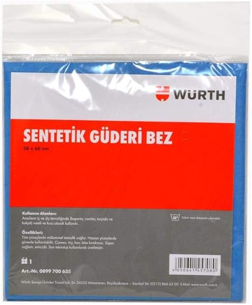 WÜRTH 38X60 SENTETİK GÜDERİ BEZ MAVİ 130GR