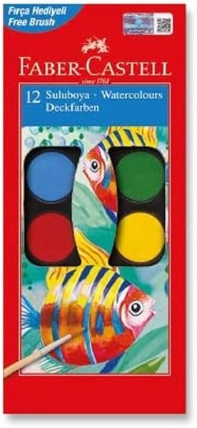 Faber-Castell Suluboya, 12 Renk, Büyük Boy