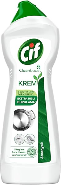 Cif Krem Yüzey Temizleyici Amonyaklı Yağ ve Kireç Sökücü Leke Çıkarıcı 750 ML
