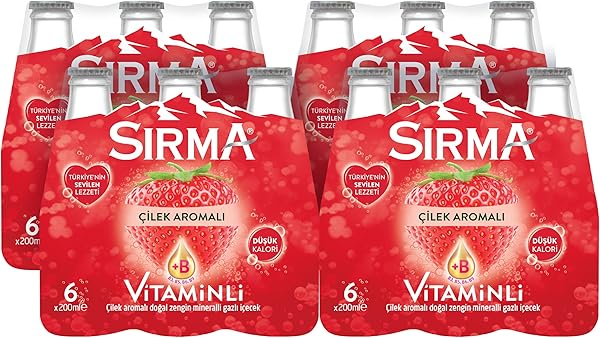 Sırma B Vitaminli Çilek Aromalı Doğal Maden Suyu (24 x 200ml)