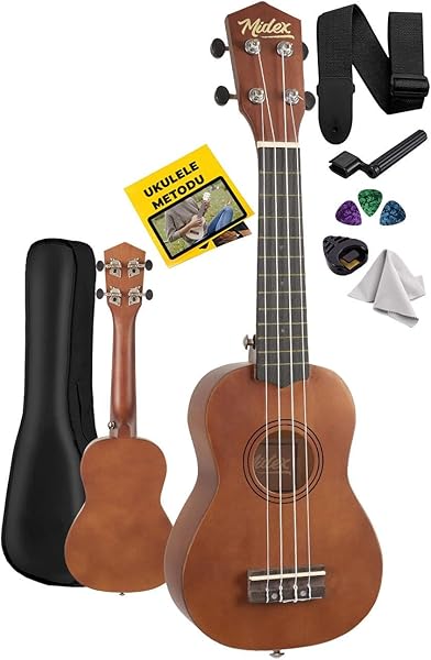 Midex UKX-901M Brown Soprano Ukulele (Askı Çanta Metod Pena)