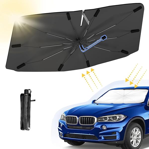 Araba Ön Cam Güneşlik Şemsiyesi, Ön Cam Güneşliği, Araba Güneşliği, 360° Şaft Çizilmelere Karşı Koruma, Şemsiye Katlanabilir 