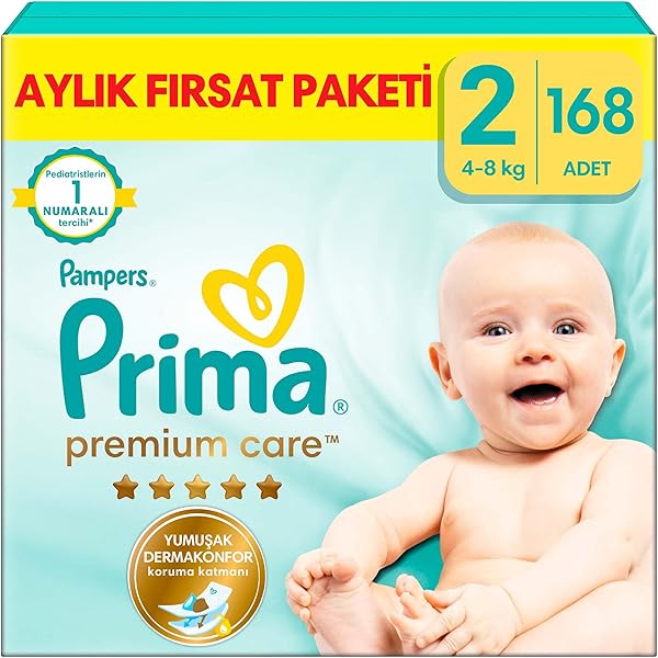 Prima Bebek Bezi Premium Care 2 Numara 168 Adet Aylık Fırsat Paketi