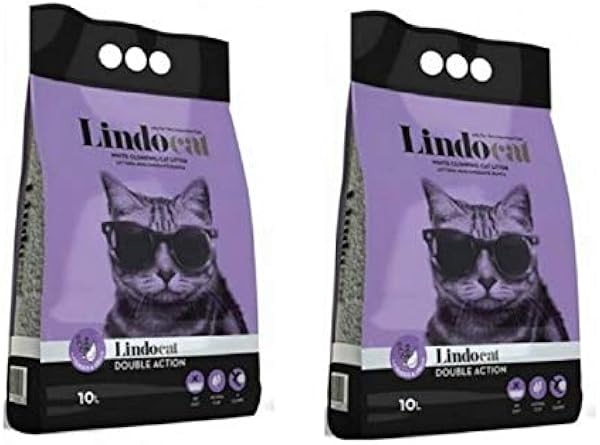 LindoCat Lavanta Parfümlü Topaklanan İnce Taneli Kedi Kumu 10Lt x 2