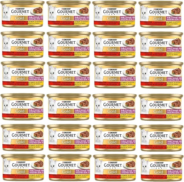 Gourmet Gold Çifte Lezzet Sığır Etli & Tavuklu Yaş Kedi Maması (24 x 85 gr)