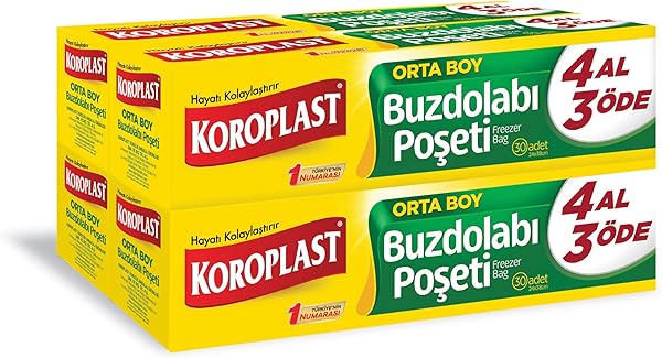 Koroplast Orta Boy 120'li 4 Al 3 Öde Buzdolabı Poşeti (4 x 30)