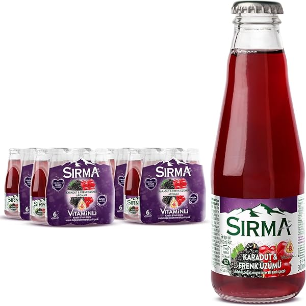 Sırma B Vitaminli Karadut & Frenk Üzümü Aromalı Doğal Maden Suyu (24x200 ML)