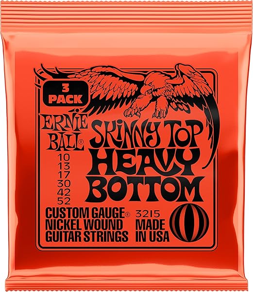 Ernie Ball Skinny Top Heavy Bottom Slinky Elektro Gitar Teli 3'lü Paket - Kalınlık 10-52