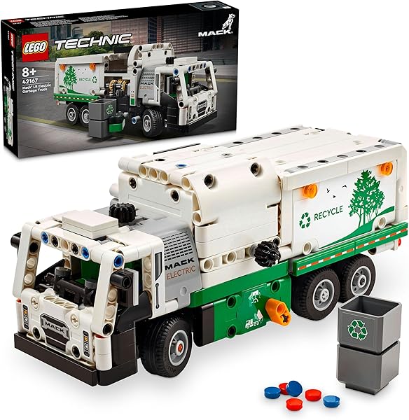 LEGO Technic Mack® LR Electric Çöp Kamyonu 42167-8 Yaş ve Üzeri Çocuklar için Geri Dönüşüm Temalı Koleksiyonluk Yaratıcı Oyun