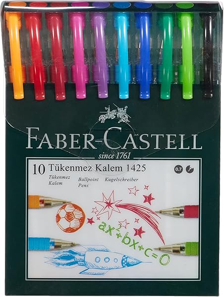 Faber-Castell 1425 Tükenmez Kalem, 10 Adet, 0.7 mm
