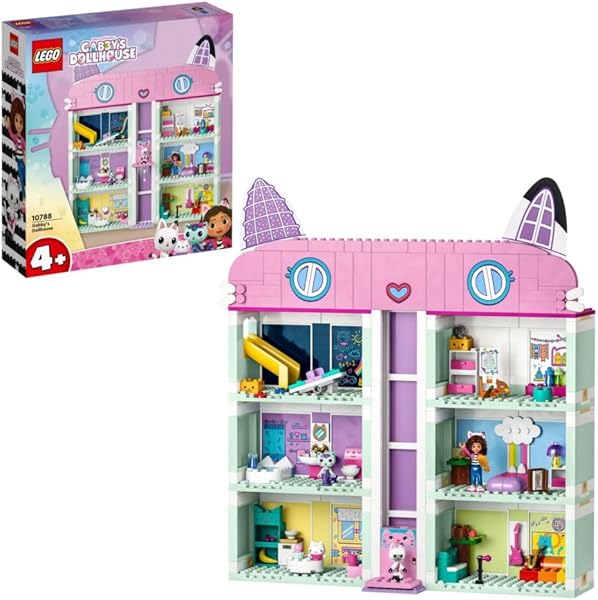 LEGO® Gabby’s Dollhouse 10788-4 Yaş ve Üzeri Çocuklar için Orijinal Detaylarla Dolu 8 Odalı bir Ev İçeren Yaratıcı Oyuncak Ya