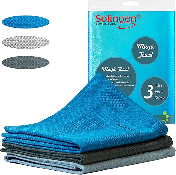 Cam Bezi İz Bırakmayan Solingen Sihirli Mikrofiber Temizlik Bezi Kurulama Bezi 40 x 60 Cm