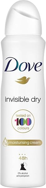 Dove Kadın Sprey Deodorant Invisible Dry 1/4 Nemlendirici Krem Etkili, 150 ml