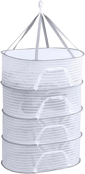 mumisuto Yeşillik kurutma ağı, 4 katmanlı file, otlar için kuru ağ, fermuarlı, katlanabilir ot kurutucu, asılabilir yeşillik,