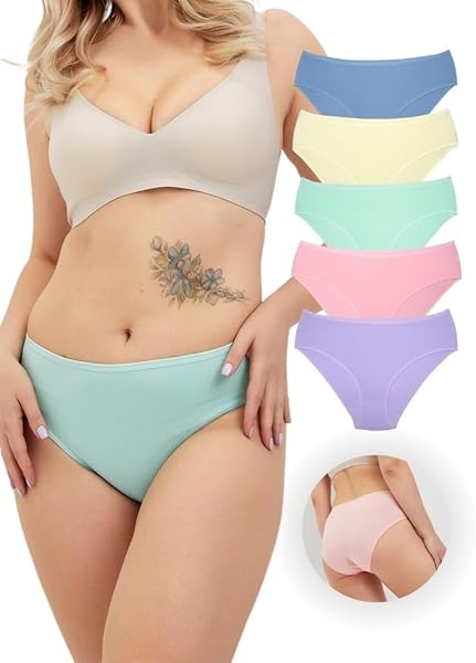 ALYA UNDERWEAR Premium Kadın İç Çamaşırı, Standart Bel Kadın Külotlar, Nefes Alabilir Organik Pamuklu Kadın Çamaşırı, Rahat Ç