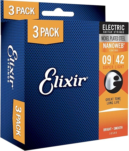 Elixir 16540 Electric 009/042, bir pakette 3 set