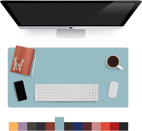 Modica® Lindos - Deri Mat, Masa Pedi, Büyük Mouse Pad, Ofis için Mat, Su Geçirmez Mat, Ofis ve Ev için Deri Pedi, Gaming Masa