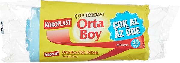 Koroplast Orta Boy 40'lı Çöp Torbası 55 x 60 cm (1 x 40 Adet)