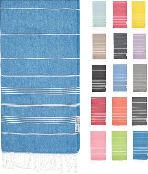 WASHUP%100 Pamuk Peştemal Plaj Havlusu, Ekstra Büyük Seyahat Havlusu, 90 x 180 cm, OEKO-TEX Sertifikalı, Süper Yumuşak, Hafif