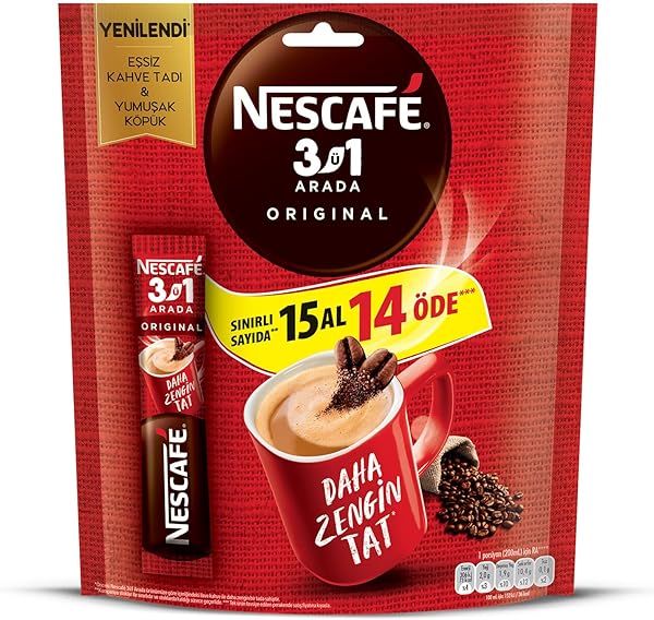 Nescafé 3ü1 Arada Original 15 Al 14 Öde (15x17,5g)