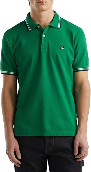 United Colors of Benetton Erkek Kol ve Yaka Ucu Çizgili Polo