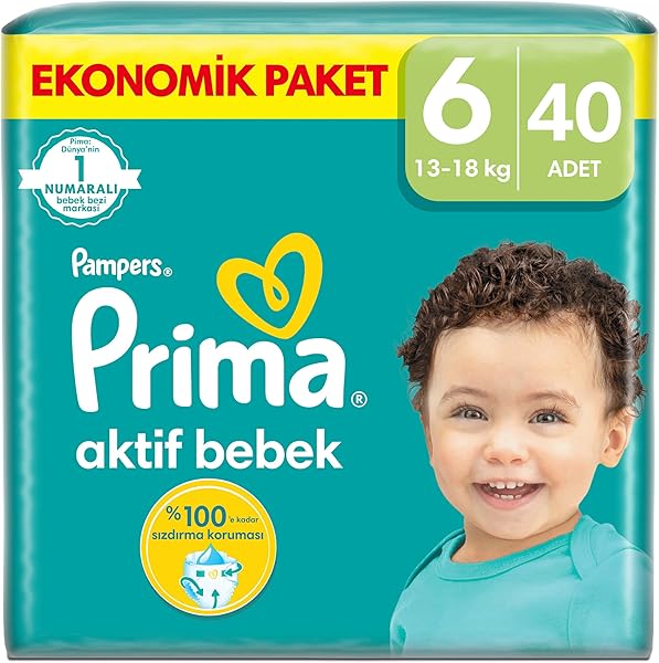 Prima Aktif Bebek, Bebek Bezi 6 Numara, 40 adet