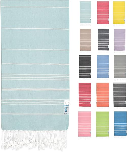 WASHUP%100 Pamuk Peştemal Plaj Havlusu, Ekstra Büyük Seyahat Havlusu, 90 x 180 cm, OEKO-TEX Sertifikalı, Süper Yumuşak, Hafif