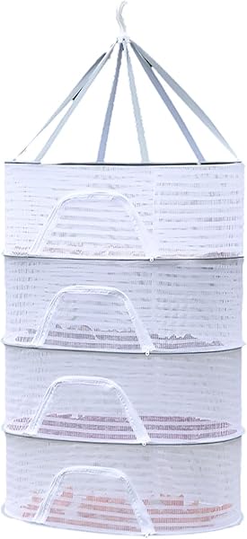 Katlanabilir Balkon Kurutma Rafı, Fermuarlı File, Tohumlar Için Kazak Kurutma Rafı Otlar Sebzeler Meyve Tomurcukları Ve Bitki