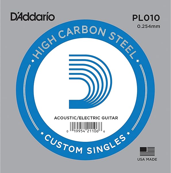 D'Addario Pl010 Elektro Ve Akustik Tek Tel, E-(Mi), High Carbon St