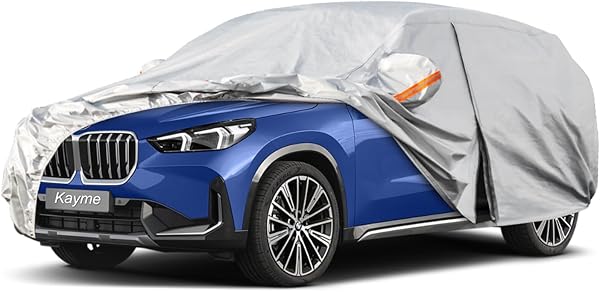 Kayme 6 Layers SUV Car Cover Waterproof Breathable, Outdoor Full Cover Sun Rain Dust All Weather Protection, Fit Qashqai, Spo