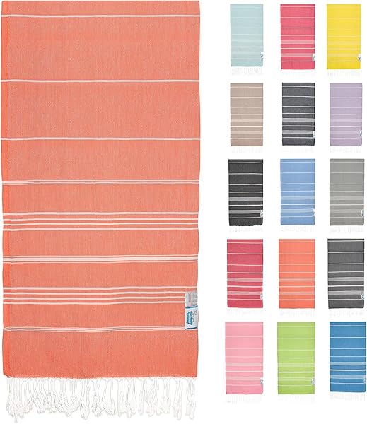 WASHUP%100 Pamuk Peştemal Plaj Havlusu, Ekstra Büyük Seyahat Havlusu, 90 x 180 cm, OEKO-TEX Sertifikalı, Süper Yumuşak, Hafif