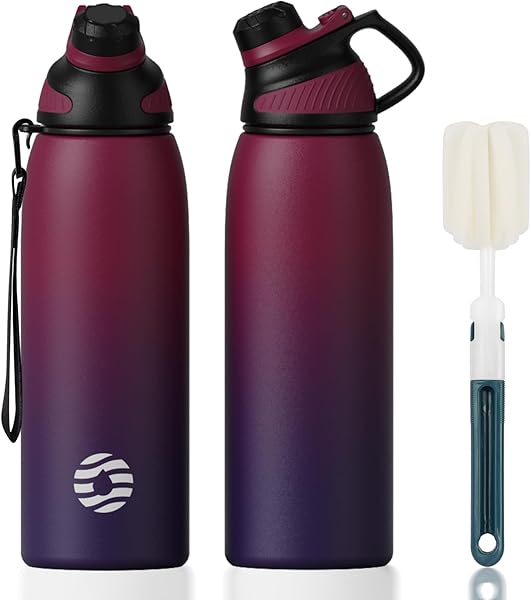Fjbottle Paslanmaz çelik spor su şişesi, manyetik kapaklı, 1L, 800 ml, 600 ml, 400 ml, BPA içermez, sızdırmaz, çocuk şişesi, 