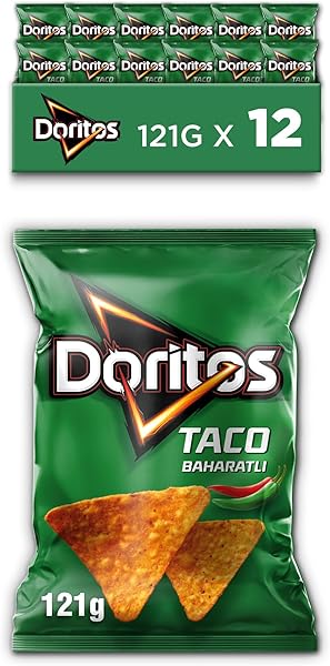 Doritos Taco Baharatlı Mısır Cipsi, Süper Boy, 121 g x 12 Adet