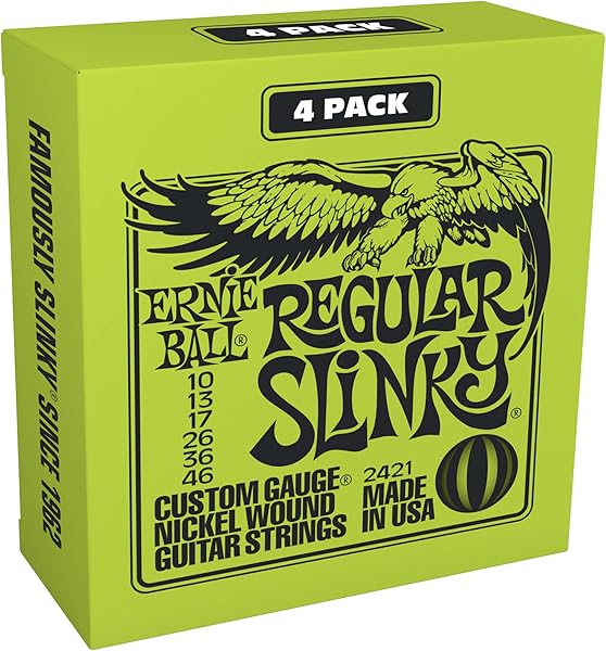 Ernie Ball Regular Slinky Elektro Gitar Teli 4'lü Paket - Kalınlık 10-46