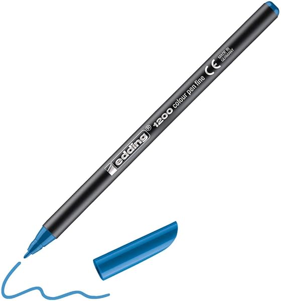 Edding 1200 ince uçlu keçeli kalem - açık mavi - 1 kalem - yuvarlak uçlu 1 mm