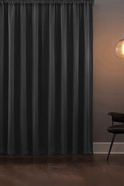 ÖZENEV Blackout Işık Geçirmez Fon Perde Füme Pilesiz Ekstraforlu Karartma Güneşlik 250x260