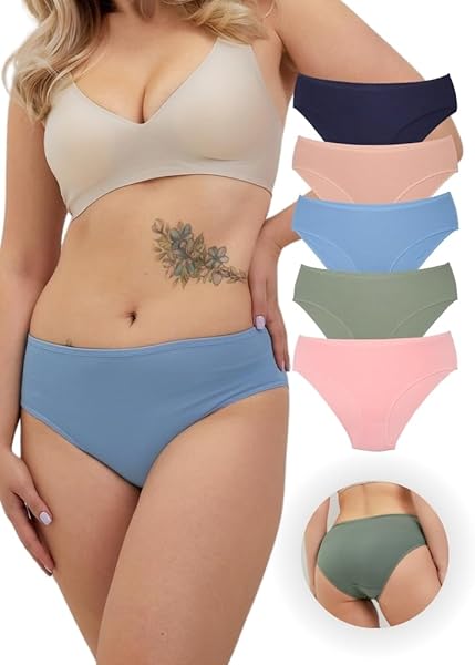 ALYA UNDERWEAR Premium Kadın İç Çamaşırı, Standart Bel Kadın Külotlar, Nefes Alabilir Organik Pamuklu Kadın Çamaşırı, Rahat Ç