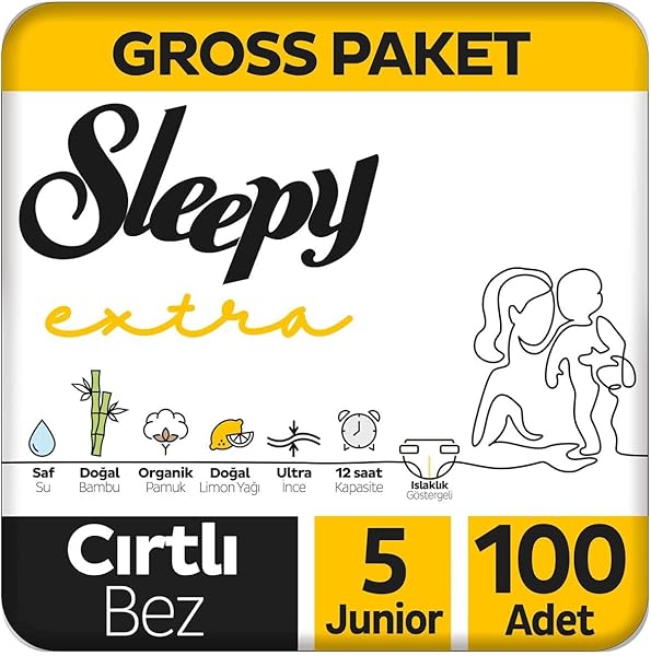 Sleepy Extra Günlük Aktivite Gross Paket Bebek Bezi 5 Numara Junior 100 Adet