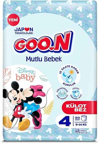 GOO.N Mutlu Bebek 4 Beden 9-14 kg Külot Bez (1 x 30 Adet)