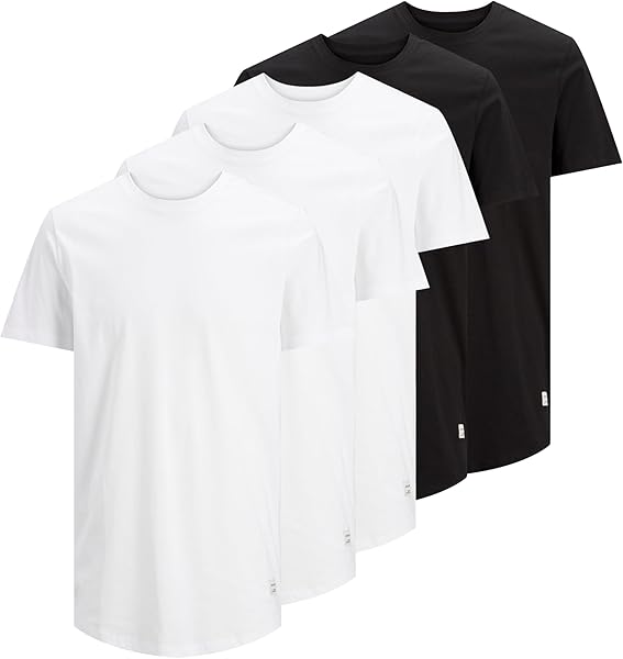 JACK & JONES Jjenoa Tee Ss Crew Neck 5pk Mp Tişört Erkek