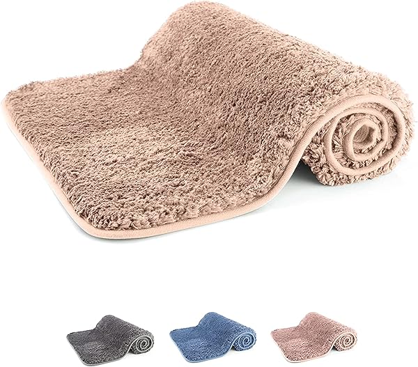 Lüks Bej Banyo Paspası | Mikrofiber Kaymaz Banyo Halısı 50x80 cm | Süper Yumuşak, Su Emici, Banyo ve Duş İçin Hızlı Kuru Tasa