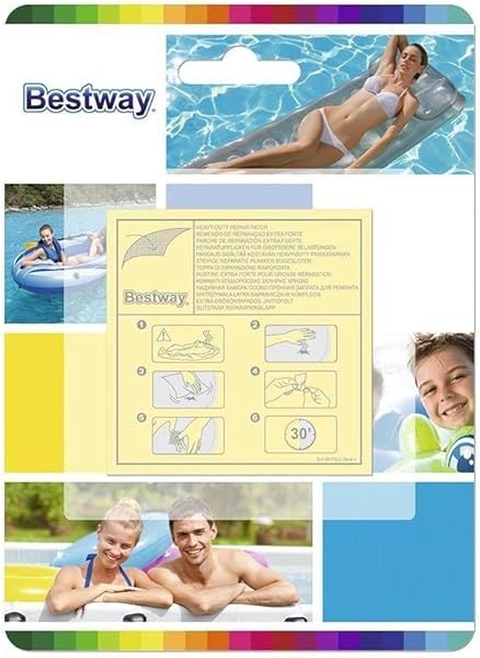Bestway kendinden yapışkanlı onarım yamaları 6,5 x 6,5 cm, 10 adet
