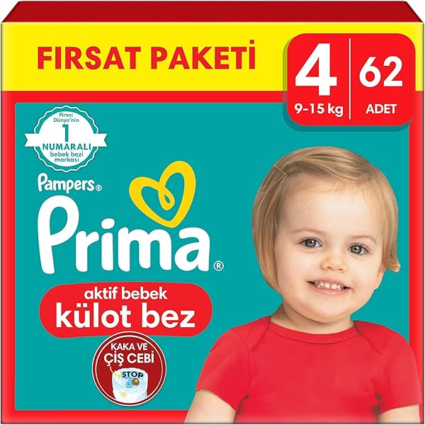 Prima Külot Bebek Bezi 4 Beden 62 Adet Maxi Fırsat Paketi