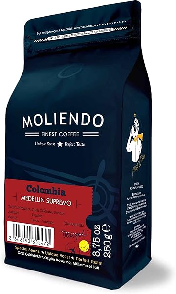 Moliendo Colombia Medellin Supremo Yöresel Kahve (Çekirdek) 250 g