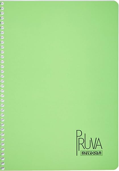 Meteksan Pruva A4 Pet Spiralli Karton Kapaklı Defter 144 Yaprak - Kareli - Yeşil
