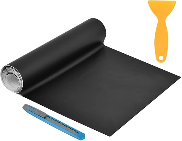 Mat Siyah Vinil Araba Sarma Rulosu 300CM, Kazıyıcı ile Araç Sargısı Vinil Çıkartma, Kendinden Yapışkanlı Baloncuksuz Hava Tah