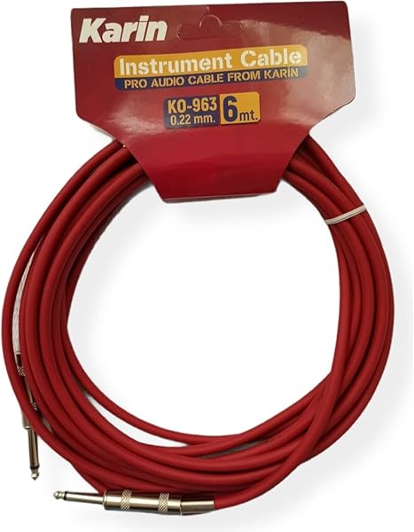 My Yonca - Karin 6 Metre Gitar Enstruman Jak Kablosu Kırmızı - Guitar Instrument Cable Pro Audio Cable 6mt 0.22mm