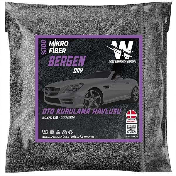 WONKEY Emici Oto Kurulama Bezi, Mikrofiber Araç Yıkama Bezi, Araba Torpido Temizlik Havlusu 50x70 cm
