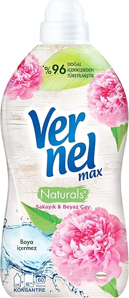 Vernel max AromaTherapy+ Şakayık & Beyaz Çay 60 Yıkama Konsantre Çamaşır Yumuşatıcısı (1 x 1440 mL)